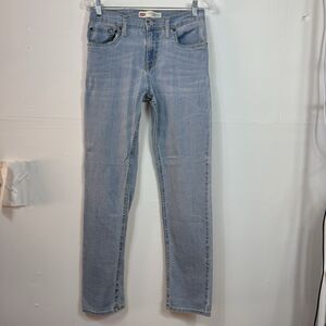 Levi's 502 Regular Taper Stretch Light Wash Denim Jeans Women Size 28 x 28